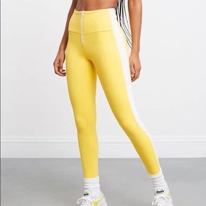 Solid and striped x banier yellow leggings